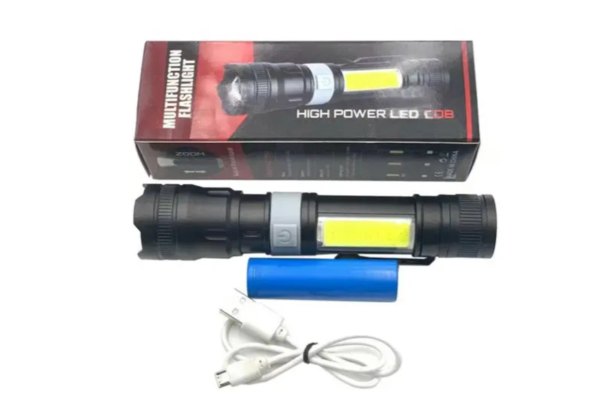 Ліхтарик BL-826 P50+COB (біле та червоне світло), акумуляторний 826-P50 фото